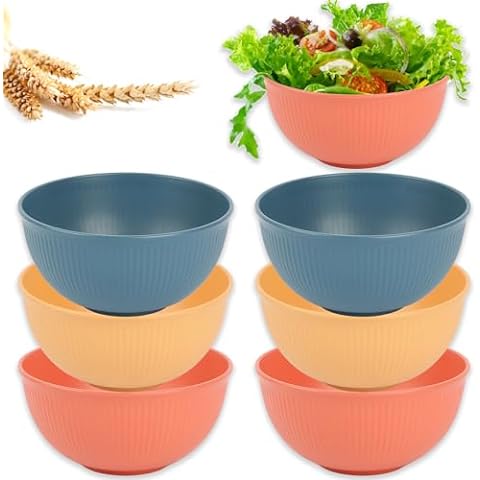 Youngever 32 Ounce Plastic Bowls, Large Cereal Bowls, Large Soup Bowls, Set  of 9 in 9 Assorted Colors