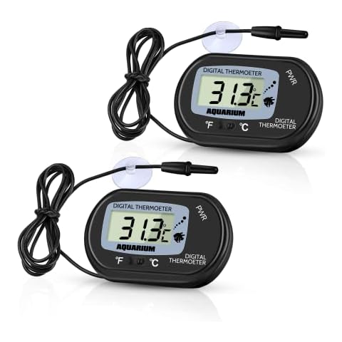 Aquaneat 1 Pack Aquarium Thermometer, Fish Tank Thermometer, Digital Thermometer, Reptile Thermometer, Terrarium Water Temperature Test, with Large