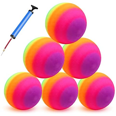 AppleRound Pack of 4 Sports Balls with 1 Pump: 1 Each of 5 Soccer