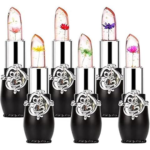 ZARICS 6 PCS Crystal Flower Lipstick Magic Color Changing Lip