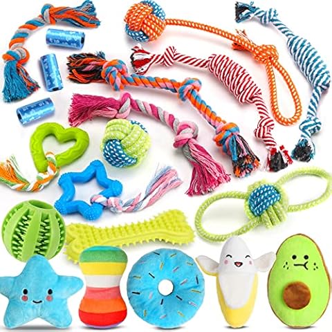 Zeaxuie Versatile Puppy Toys for Boredom and Stimulating - 8 Pack  Interactive Dog Toys with Squeaky and Treat Dispensing Puppy Chew Toys for  Teething