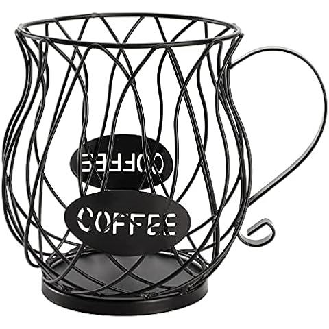 TreeLen Coffee Pod Holder, K Cup Organizer, Large Capacity K Cup Holder for 40 K Cups, K Pod Storage for Coffee Bar - Black