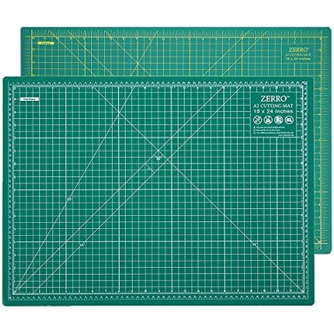 U.S. Art Supply 18 inch x 24 inch Pink/Blue Professional Self Healing 5-Ply Double Sided Durable Non-Slip PVC Cutting Mat - Pack of 2, Size: 18 x 24
