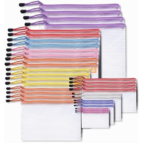 14pcs Mesh Zipper Pockets Zipper File Pockets, Puzzle Project Bags For  Stitching And Organized Storage, Multi-Sized For Travel, School, Board  Games, A