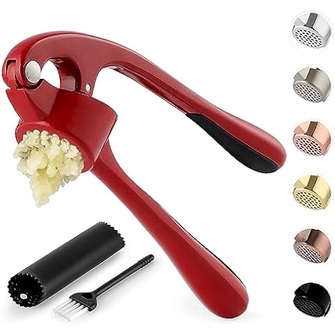 Garlic Press Rocker Stainless Steel, Garlic Mincer Tool with Garlic Peeler  Tube, Sturdy Garlic Crusher Garlic Presser with Ergonomic Handle, Garlic  Slicer & Grinder Extracts More Garlic Paste 