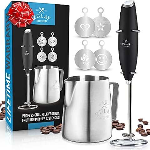 Zulay Kitchen Powerful Milk Frother for Coffee With Powerful Motor - Exec  Series White Rose Gold PM - 27 requests