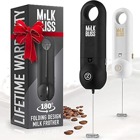 Zulay Kitchen Milk Boss Electric Milk Frother Foam Maker (Batteries  Included) - Midnight Black