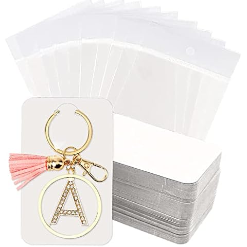 Wholesale PH PandaHall 100 Sets Long Keychain Display Cards with  Self-Sealing Bags 