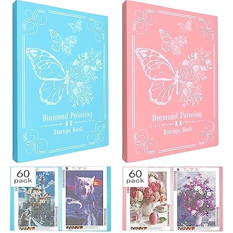 A3 Diamond Painting Storage Book, Art Portfolio Case Presentation Folder  with 30 Clear Pockets, Durable and Easy To View, Great Art Organizer for  Storing Artwork and Other Important Files (2pcs 10)