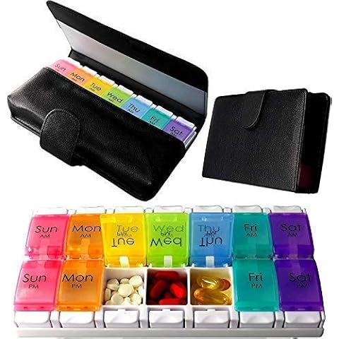 Slim Pill Box Weekly Medication Supplement Vitamin Travel Holder 7-Day Organizer